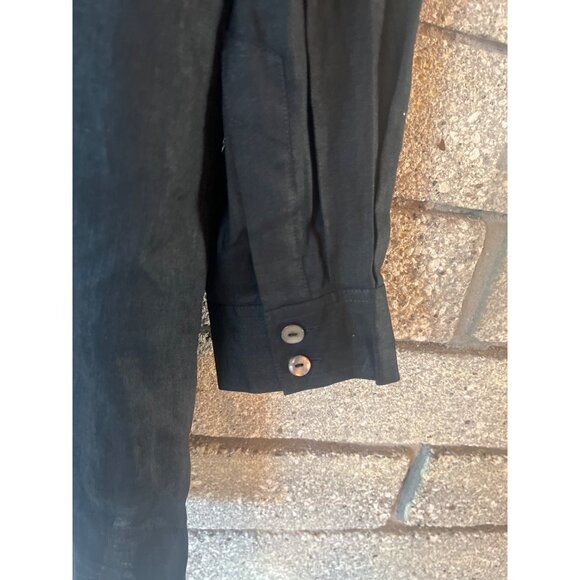 Bloomingdales Black 100% Linen Long Sleeve Button-Up Shirt XL NWT - Picture 7 of 11